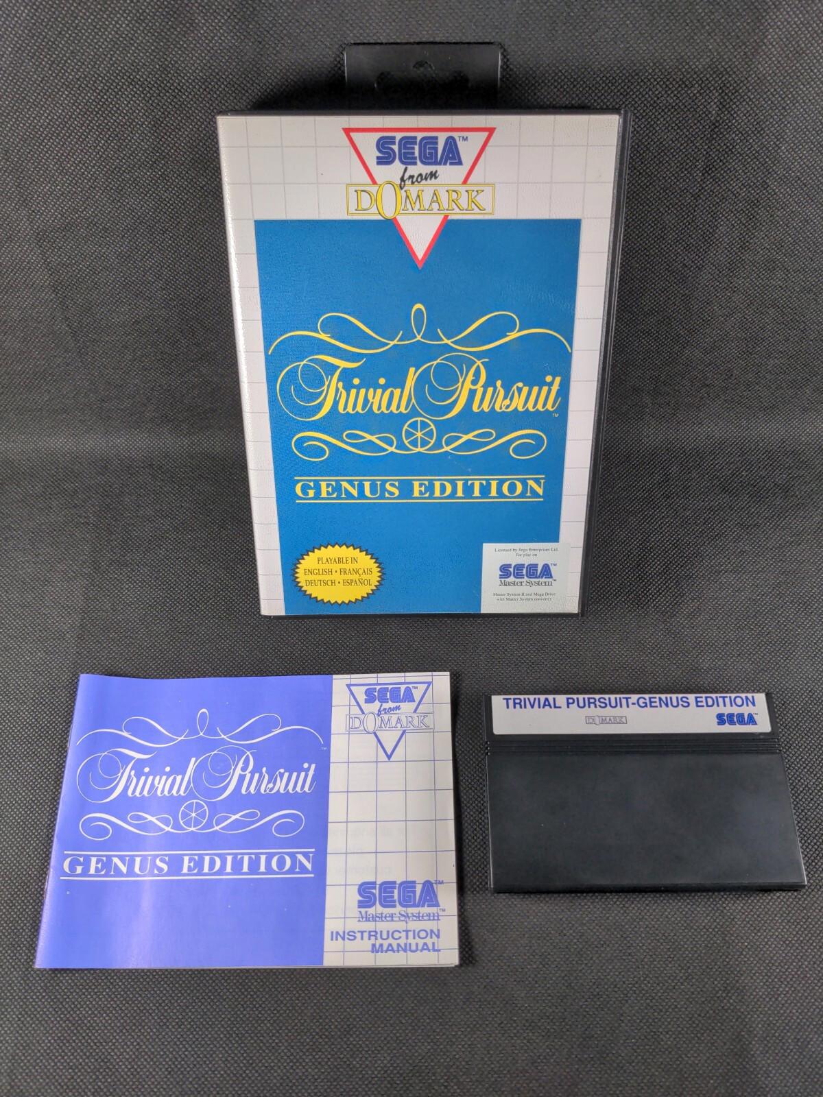 Trivial Pursuit  Genus Edition Sega Master System Domark Very Good Condition