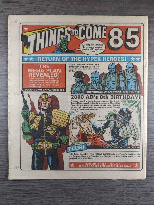 2000AD Prog 399 Featuring Judge Dread Comic 5th Jan 1985  Vintage Retro Comic
