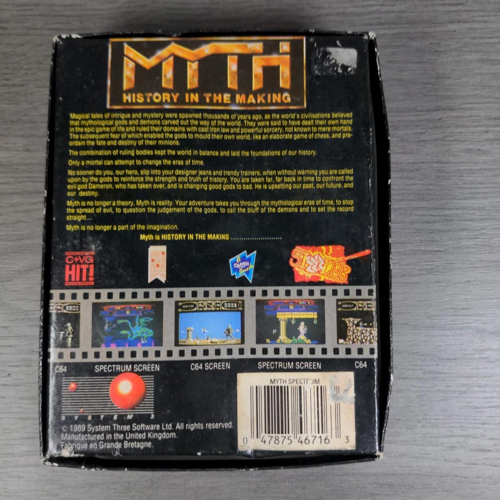 Myth History In The Making ZX Spectrum Game Cassette Big Box Tested & Working