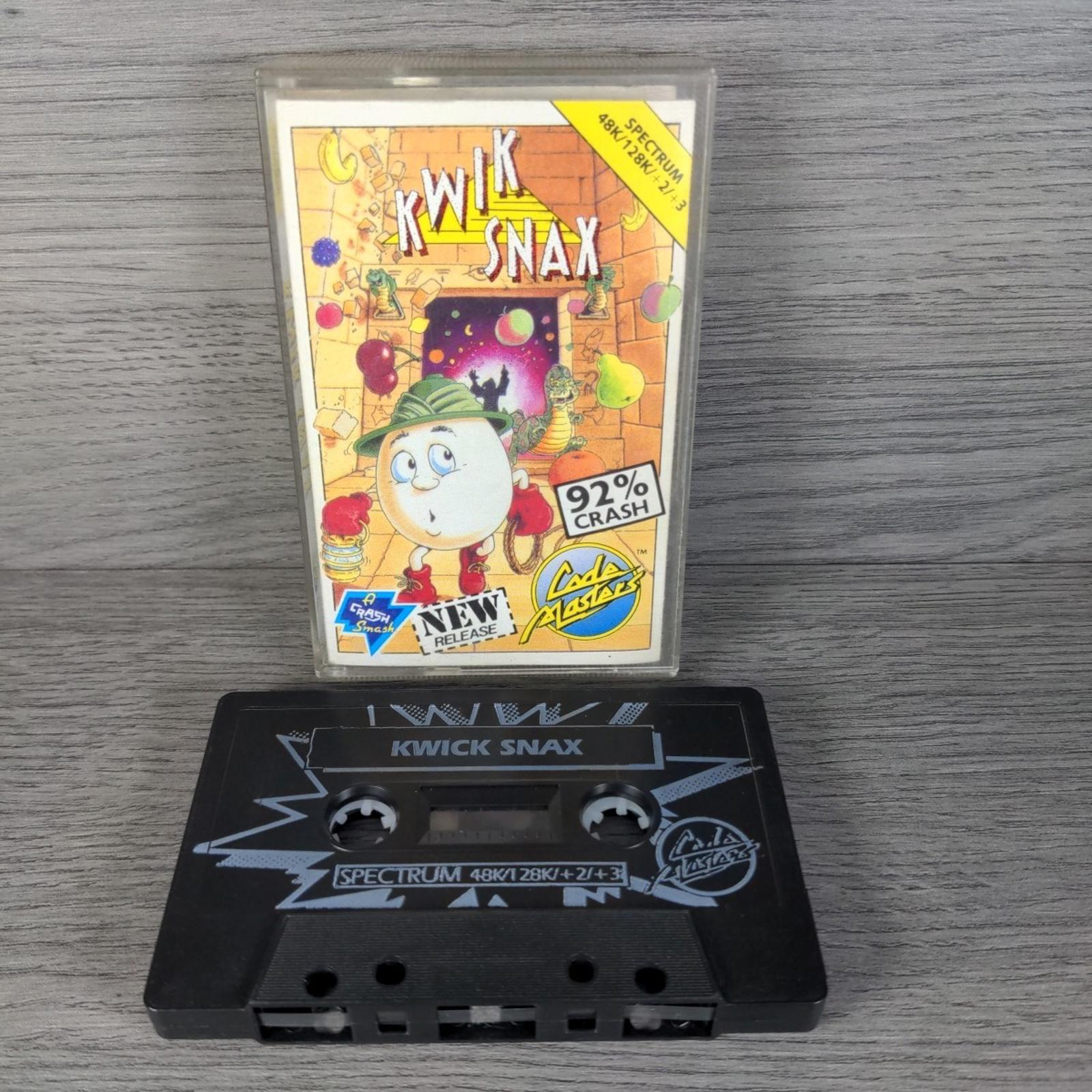 Kwick Snax ZX Spectrum 48/128K Game Cassette Code Masters Tested & Working
