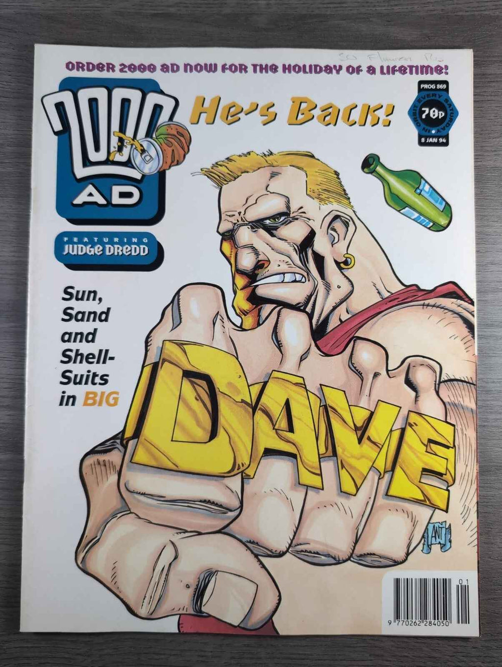 2000AD Prog 869 Featuring Judge Dredd Comic 8th Jan 1994 Vintage Retro Comic