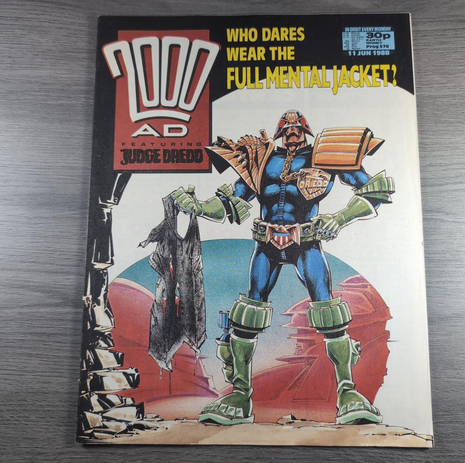 2000AD Prog 578 Featuring Judge Dredd 11th June 1988 Vintage Comic