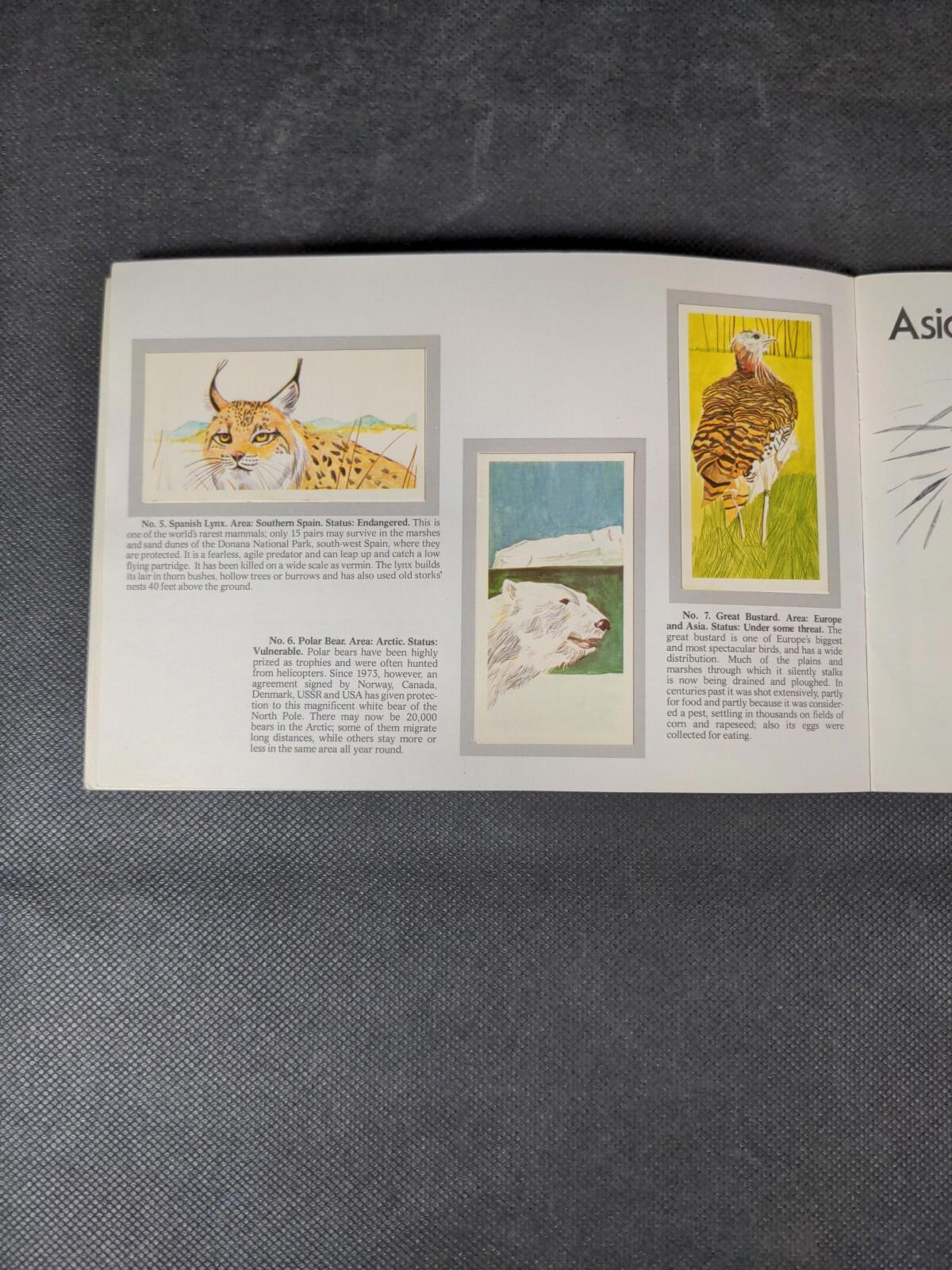Brooke Bond Tea Cards: Vanishing Wildlife  Album Complete - All Cards In The Set
