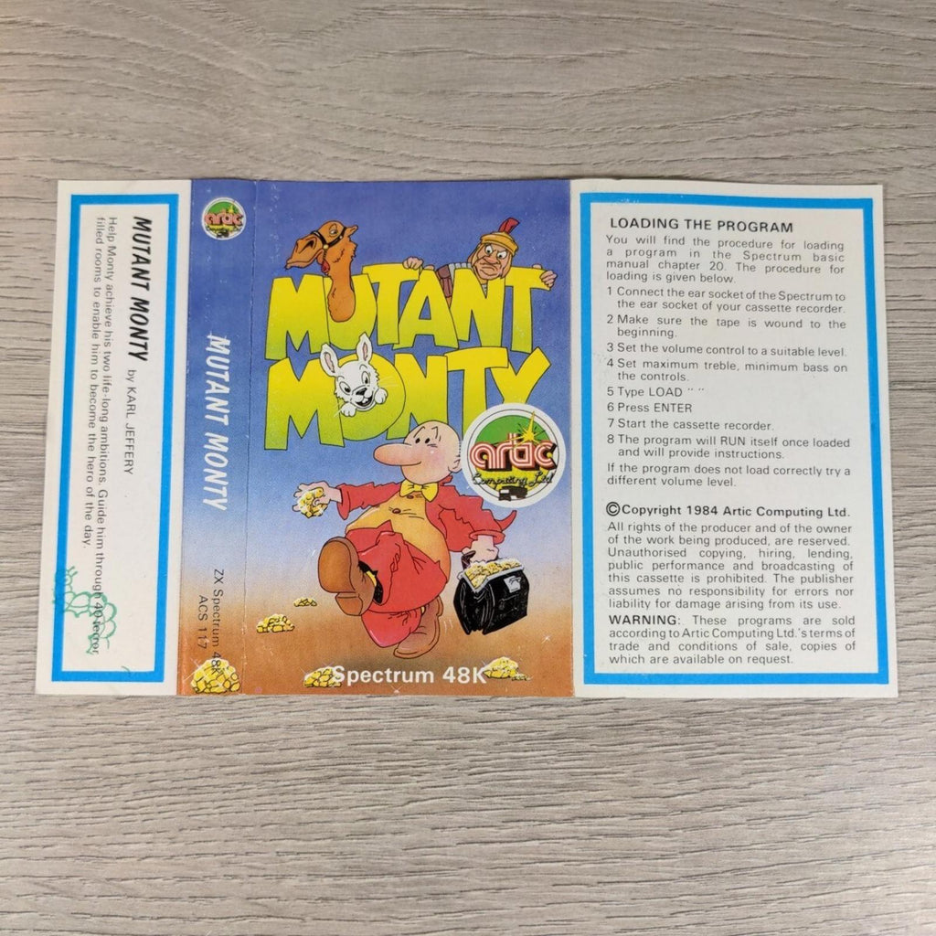 Mutant Monty ZX Spectrum 48K Game Cassette Tested & Working