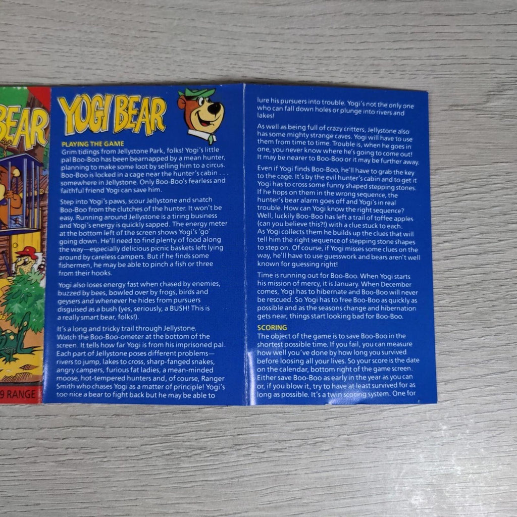 Yogi Bear Commodore 64 C64 Game Cassette Tested & Working - Retrorama UK