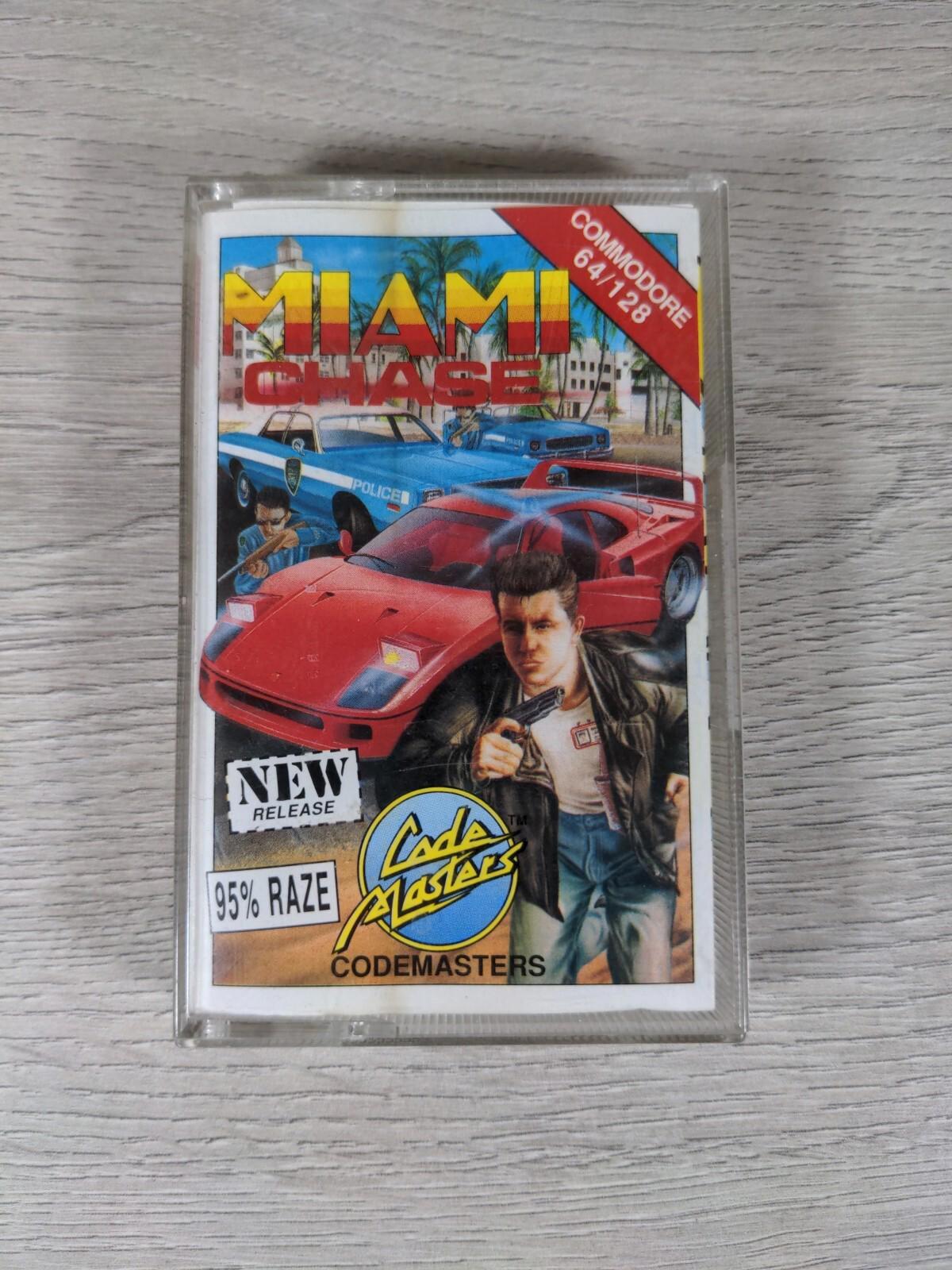 Miami Chase Commodore 64 C64 Video Game Cassette Code Masters Tested & Working