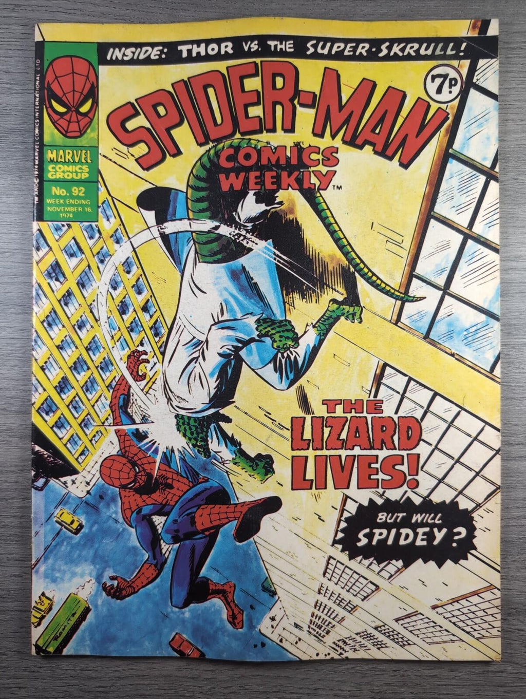 Spider-Man Comics Weekly No 92 Marvel Comics UK 16th November 1974 Vintage Comic