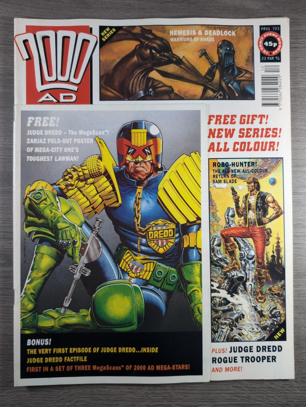 2000AD Prog 723 Featuring Judge Dredd Comic 23rd March 1991 Vintage Retro Comic