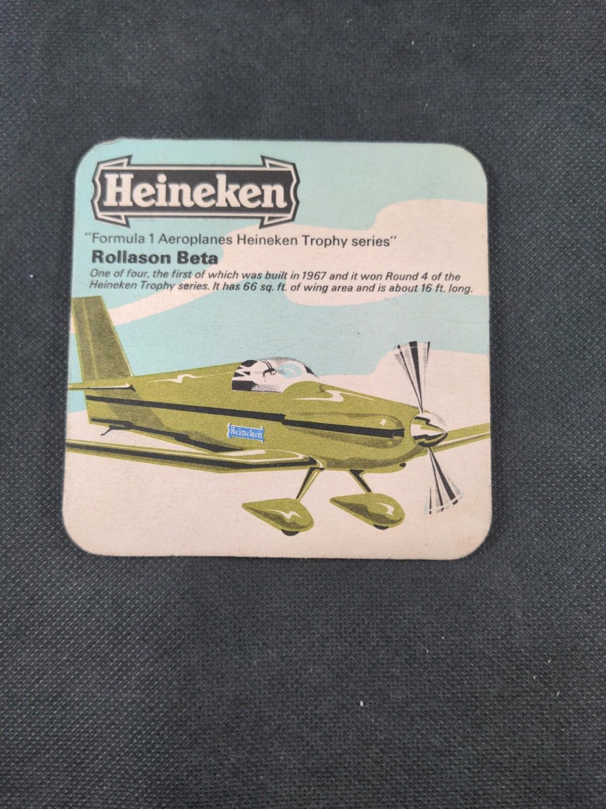 4 Vintage Beer Mats Heineken Larger - Retrorama UK