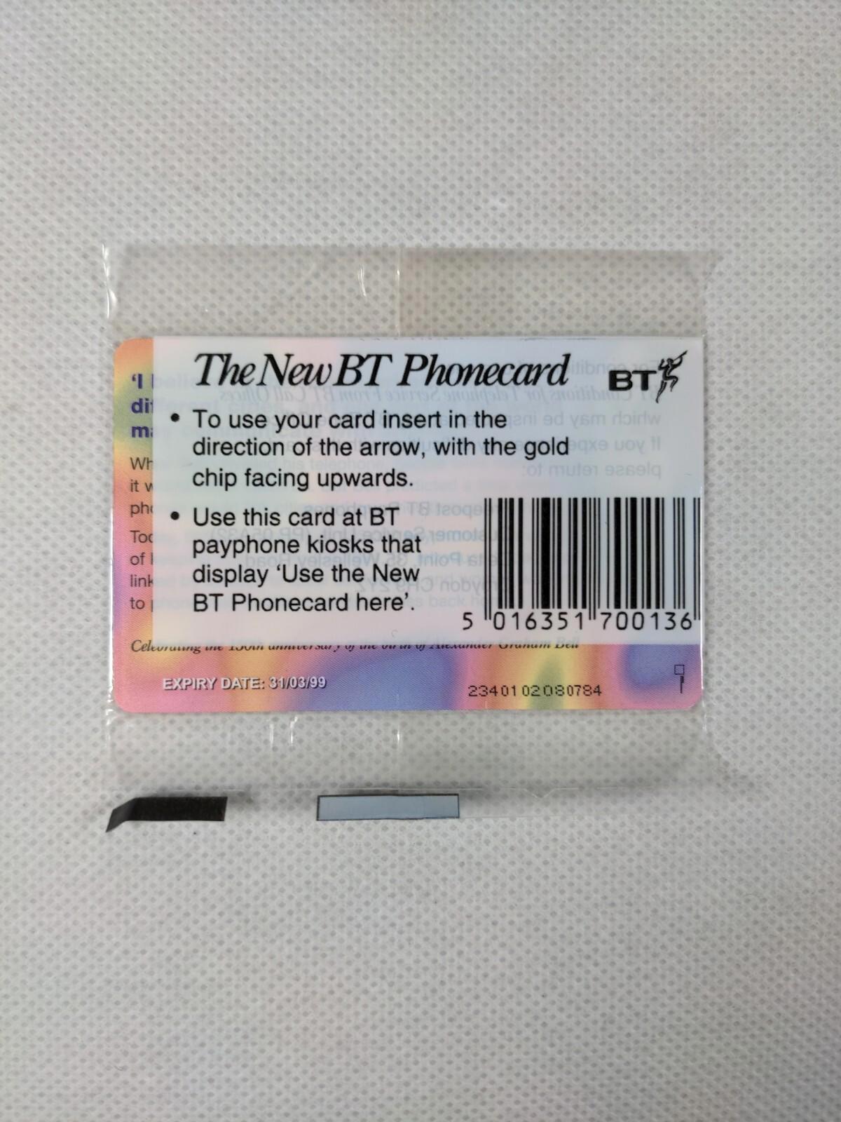 BT Phone Card  Special Edition Unused Vintage £2 Chip Phonecard Unopened Sealed