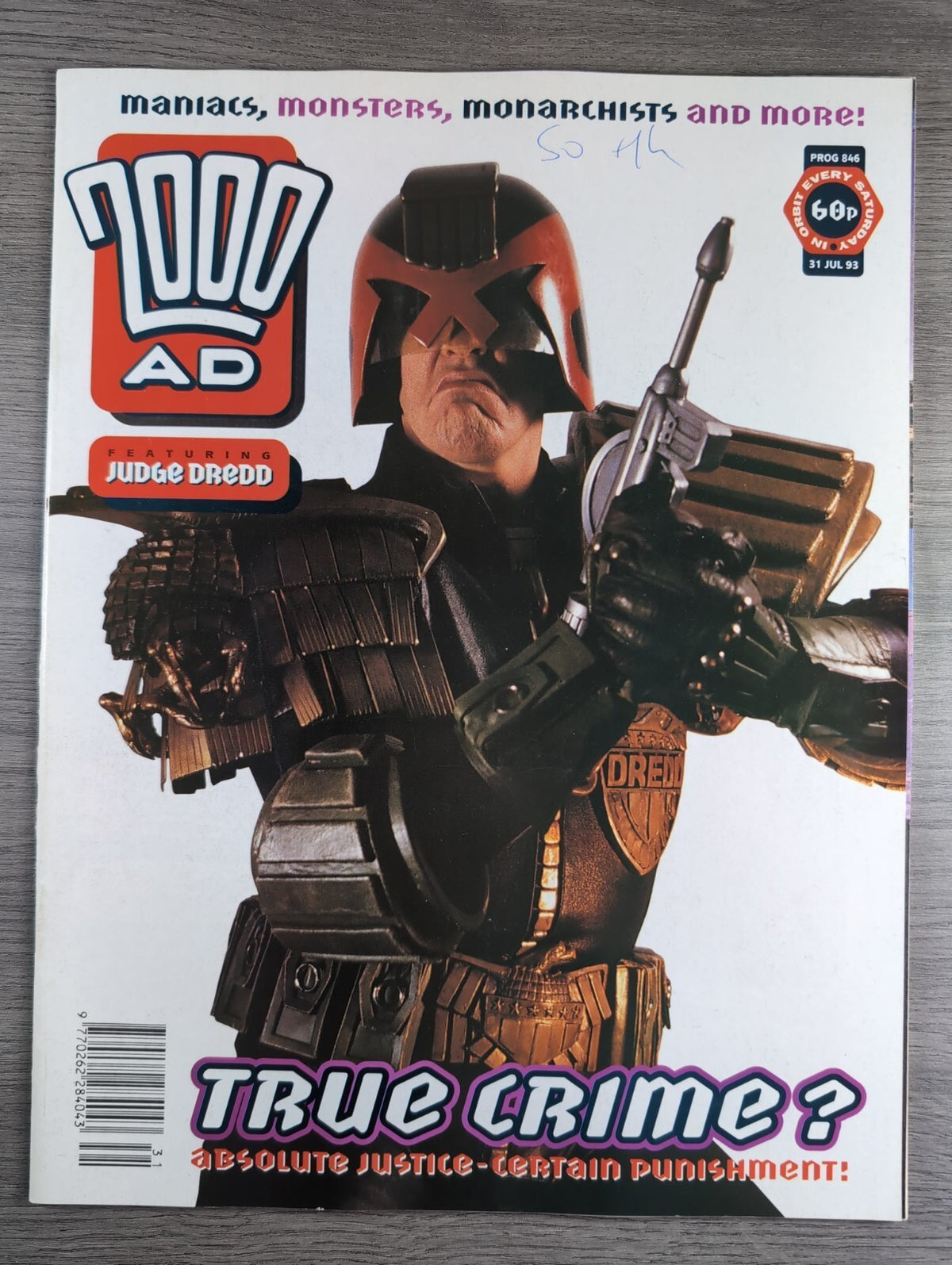 2000AD Prog 846 Featuring Judge Dredd Comic 31st July 1993 Vintage Retro Comic