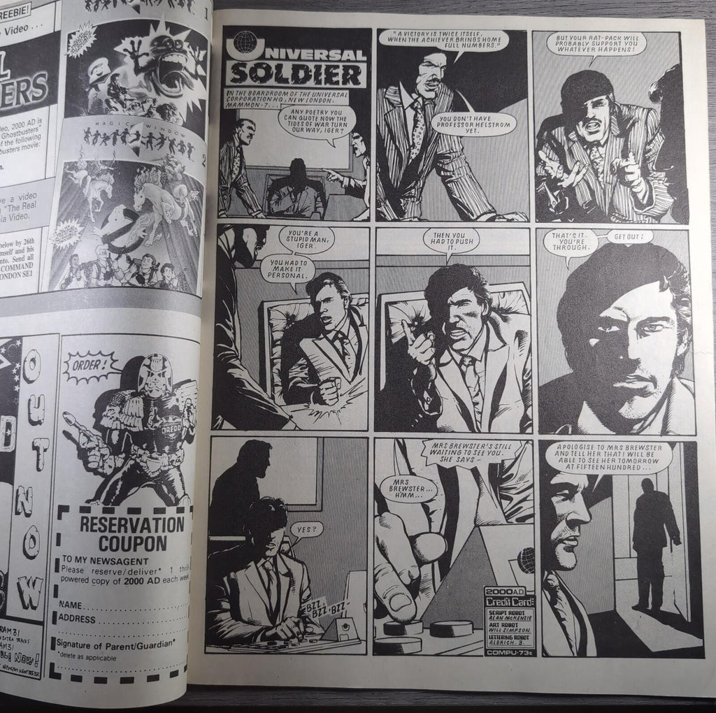 2000AD Prog 543 Featuring Judge Dredd 10th October 1987 Vintage Comic