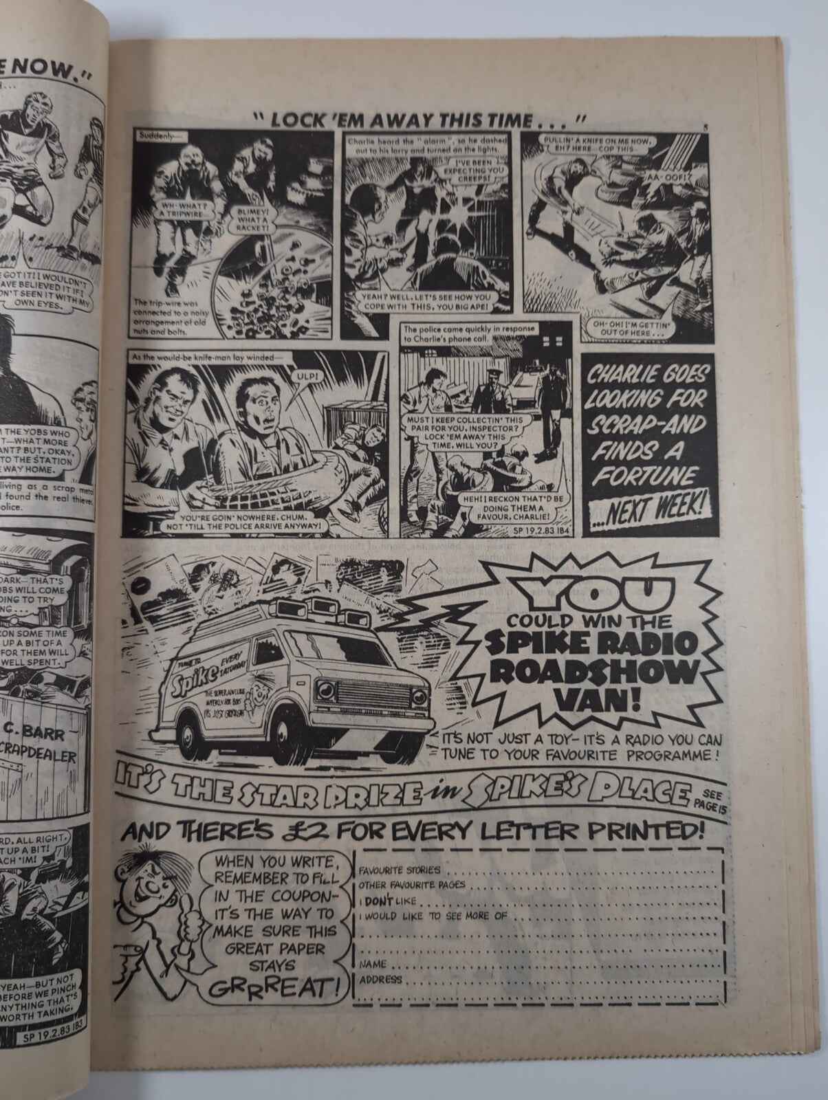 Spike Comic Issue No. 13 April 16th 1983 D.C Thomson Vintage Retro Comic