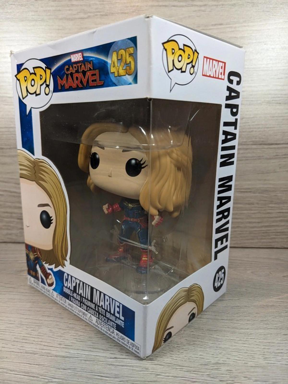 Funko Pop Captain Marvel No 425 Toy Bobble Head Figure - Retrorama UK
