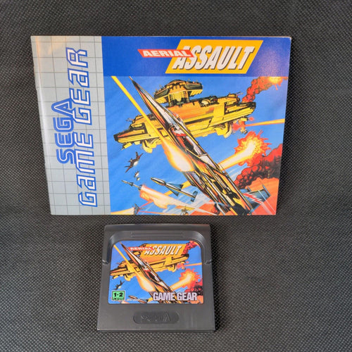 Aerial Assault Cartridge & Manual For Sega Game Gear - Tested & Working