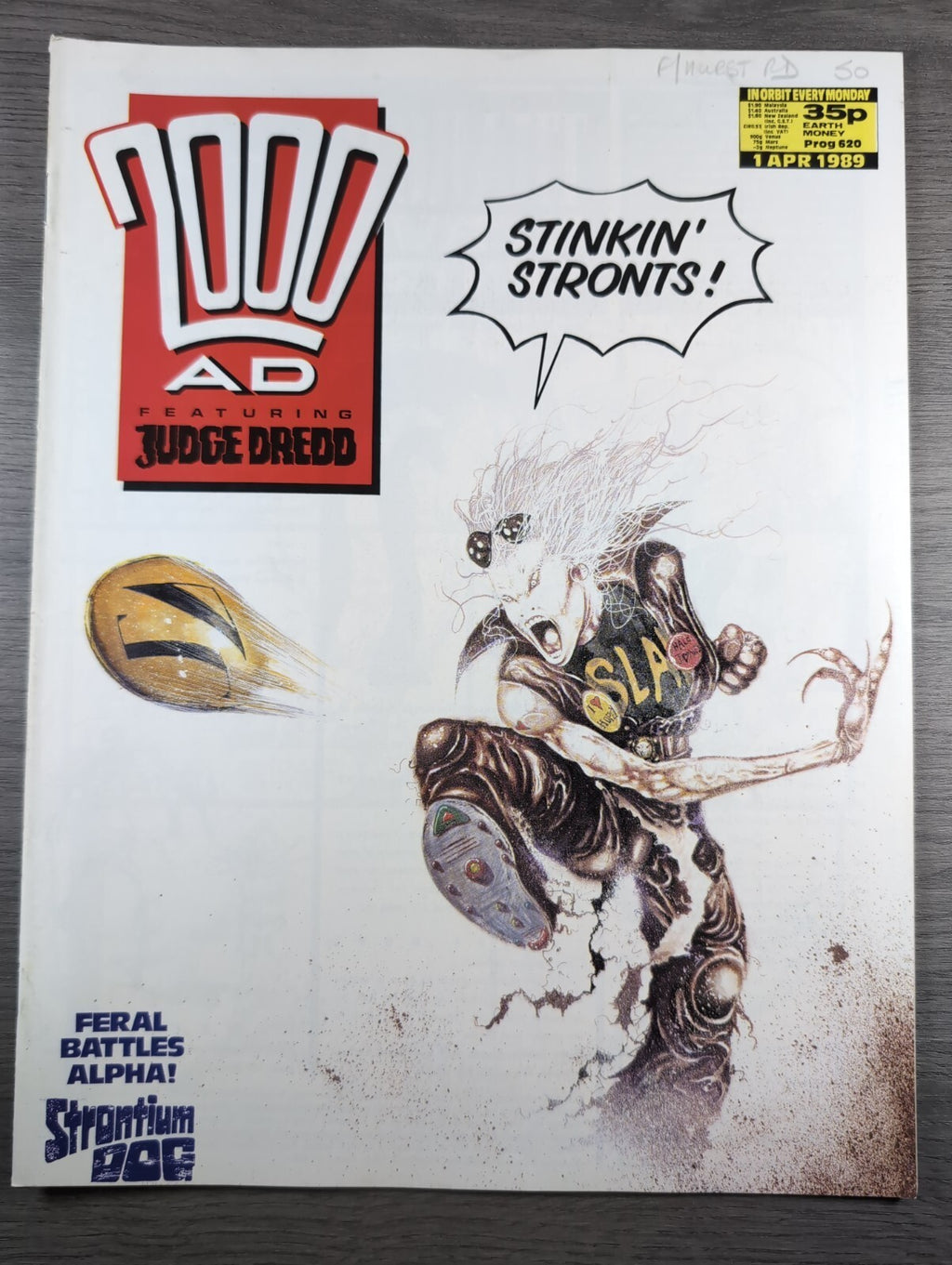 2000AD Prog 620 Featuring Judge Dread Comic 1st April 1989 Vintage Retro Comic