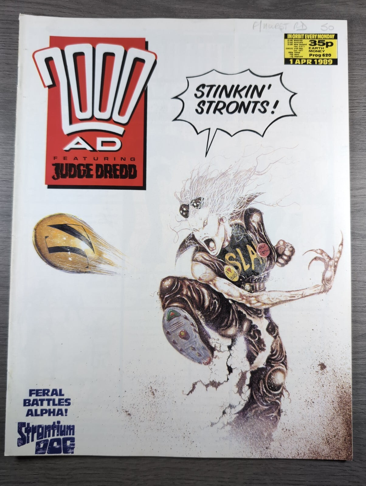 2000AD Prog 620 Featuring Judge Dread Comic 1st April 1989 Vintage Retro Comic