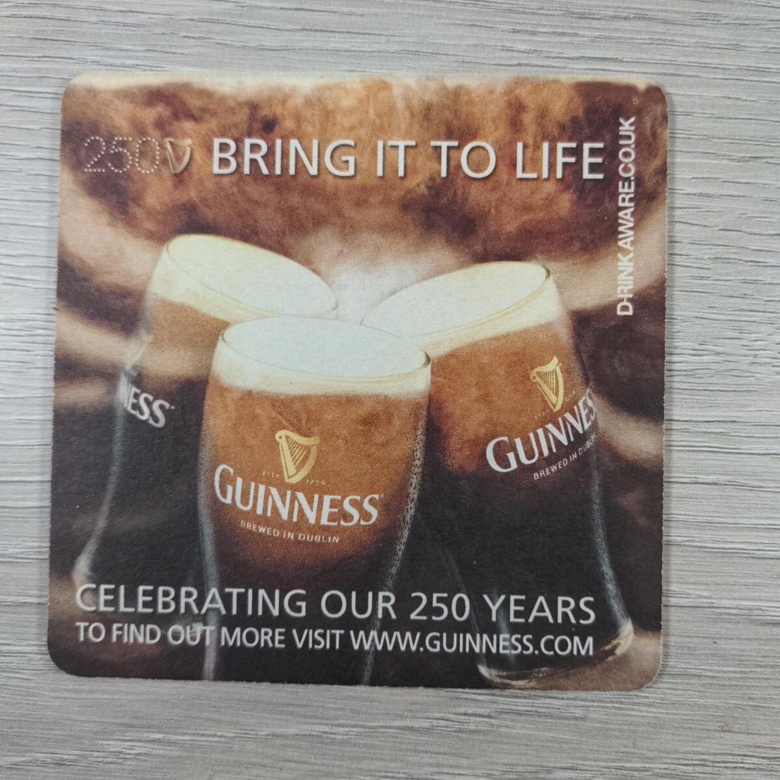 Guinness 4 x Vintage Beer Mats Pub Bar Coaster Breweriana