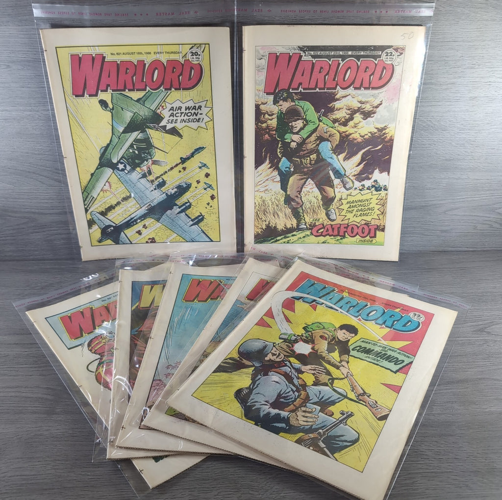 Warlord Comics 7 Issues 621 - 627  Good Condition Vintage Retro Comics From 1986
