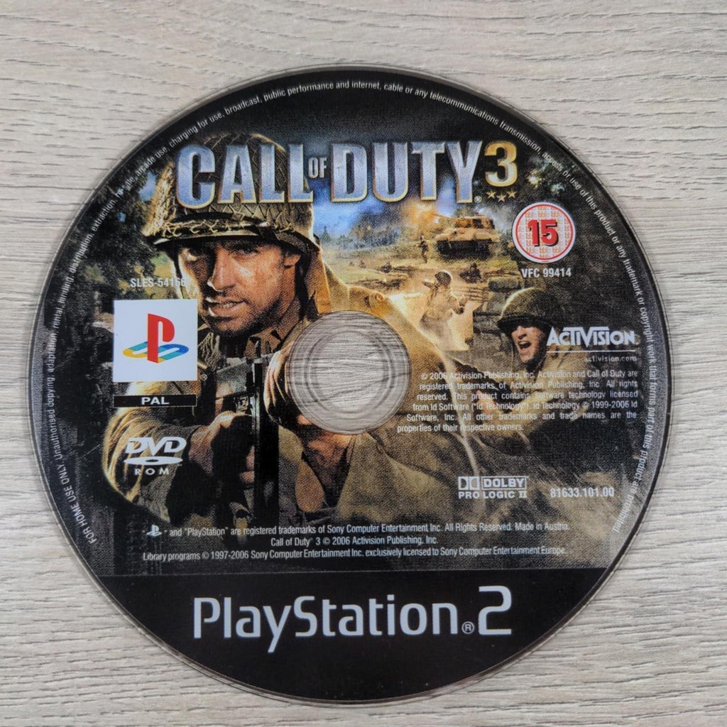 Call of Duty 3 2006 Playstation 2 PS2 Game + Manual Tested & Working