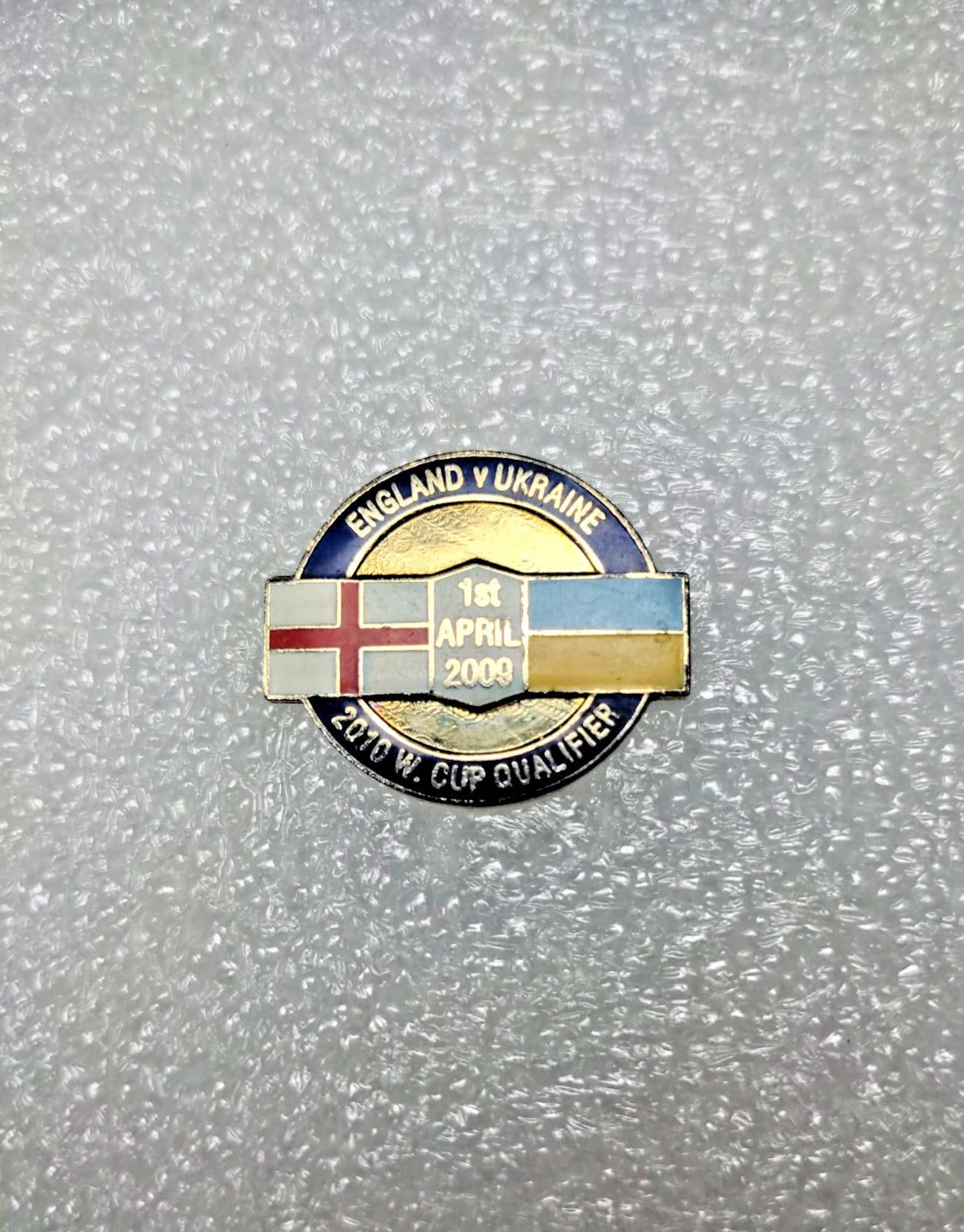 England v Ukraine 2010 World Cup Qualifier Football Match Pin Badge - Retrorama UK