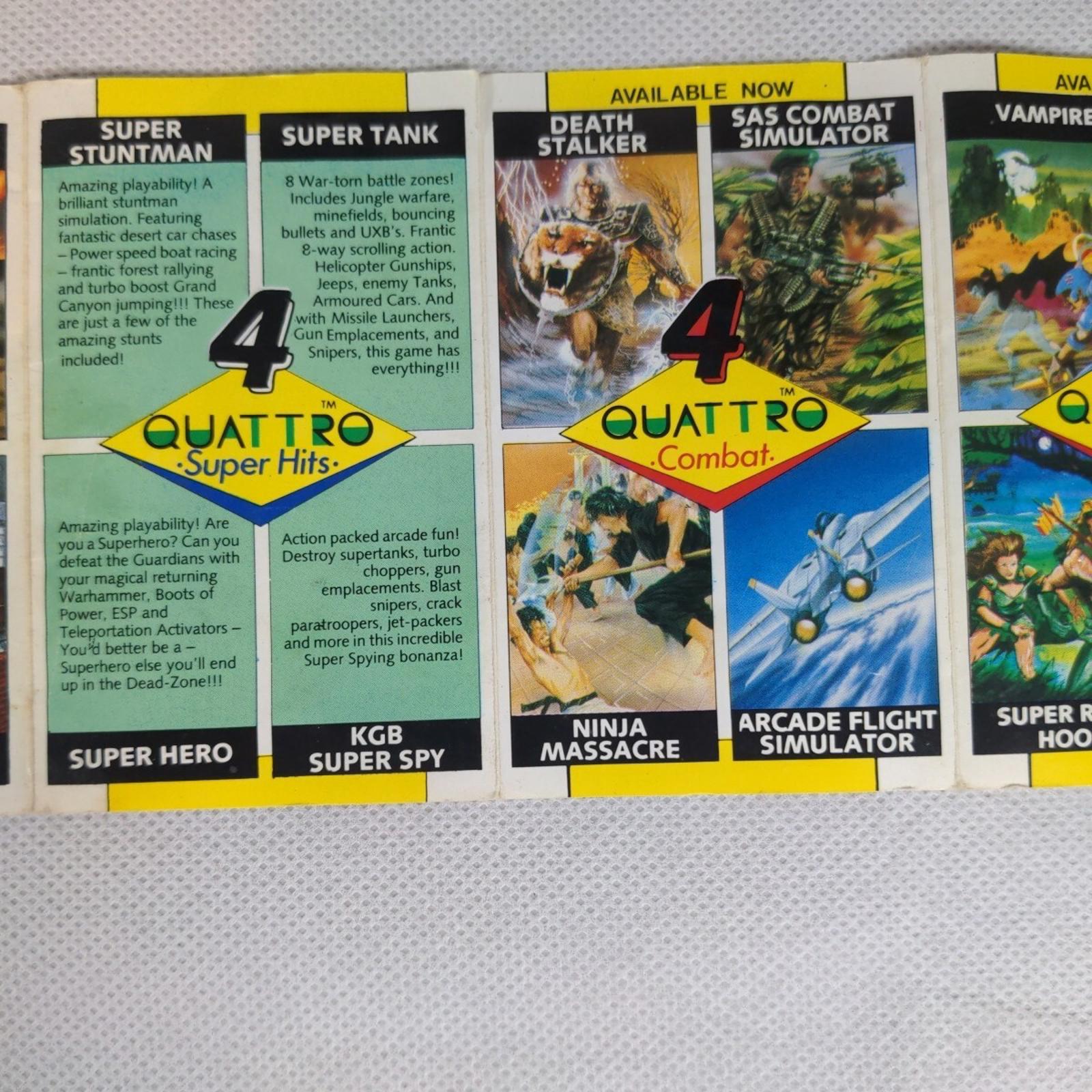 Quattro 4 Super Hits ZX Spectrum 48K 128K Game Cassette Tested & Working
