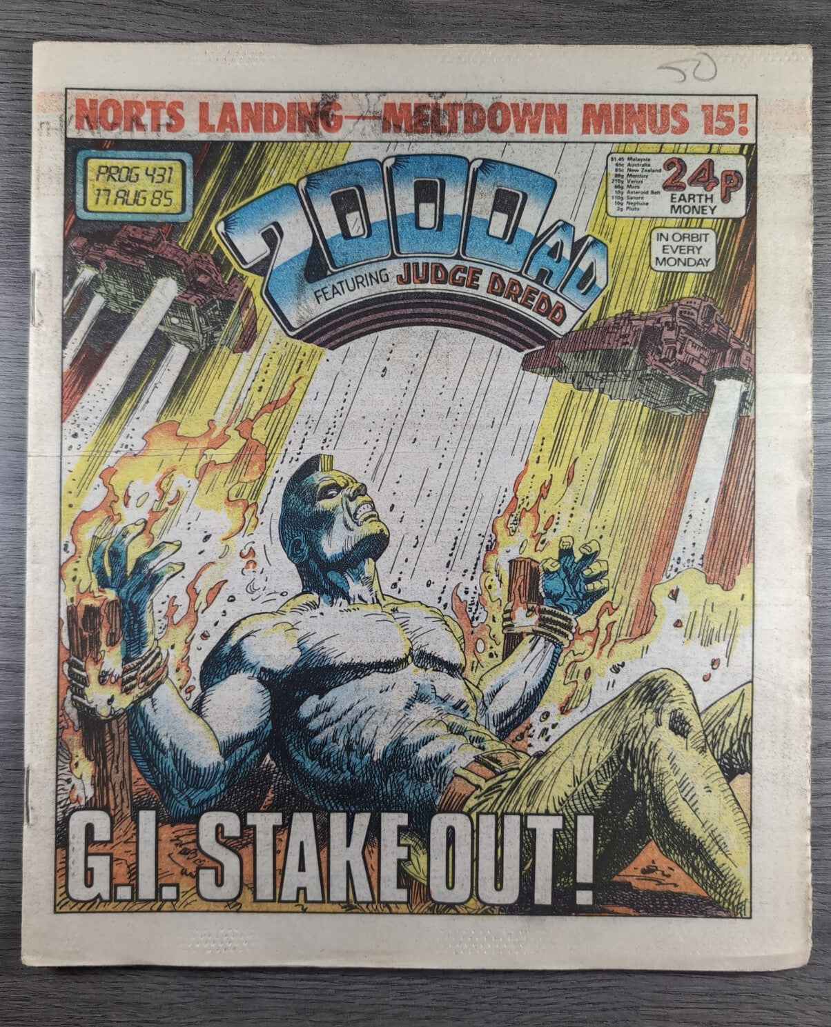 2000AD Prog 431 Featuring Judge Dread Comic 17th Aug 1985 Vintage Retro Comic
