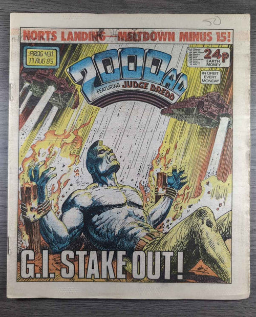 2000AD Prog 431 Featuring Judge Dread Comic 17th Aug 1985 Vintage Retro Comic
