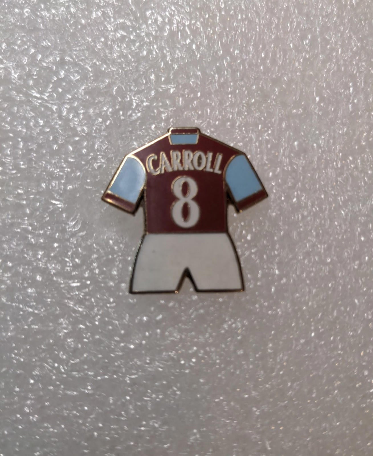 West Ham United Football Club Carroll No8 Shirt Enamel Pin Badge