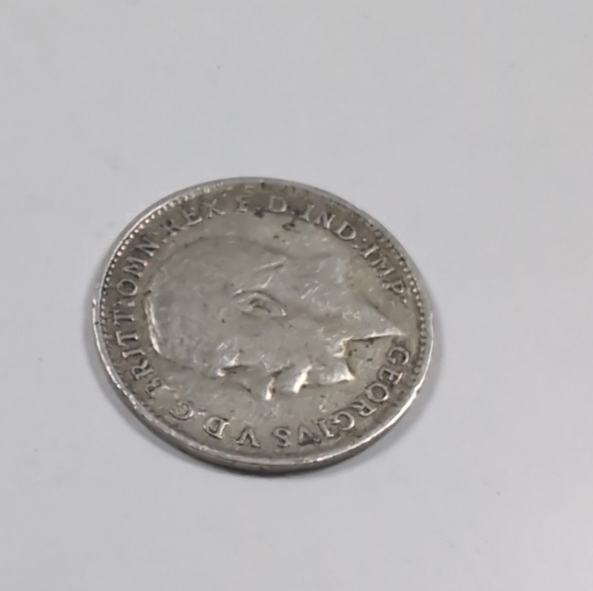 1918 George V Sterling Silver 3D Threepence Coin Good Condition