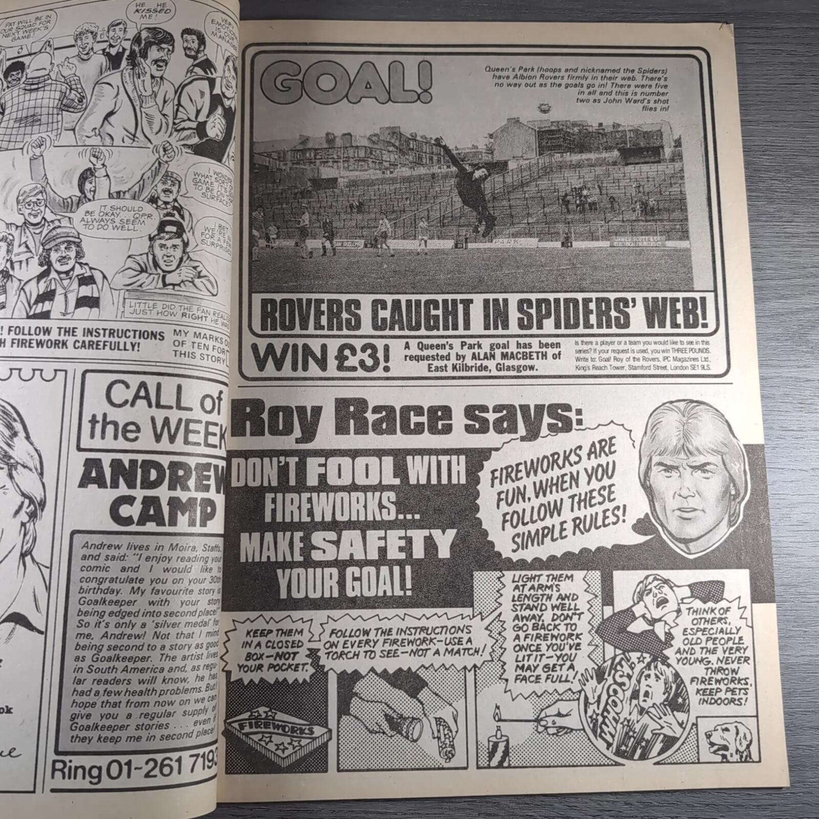 Roy of The Rovers 10th November 1984 Vintage Comic IPC Magazines
