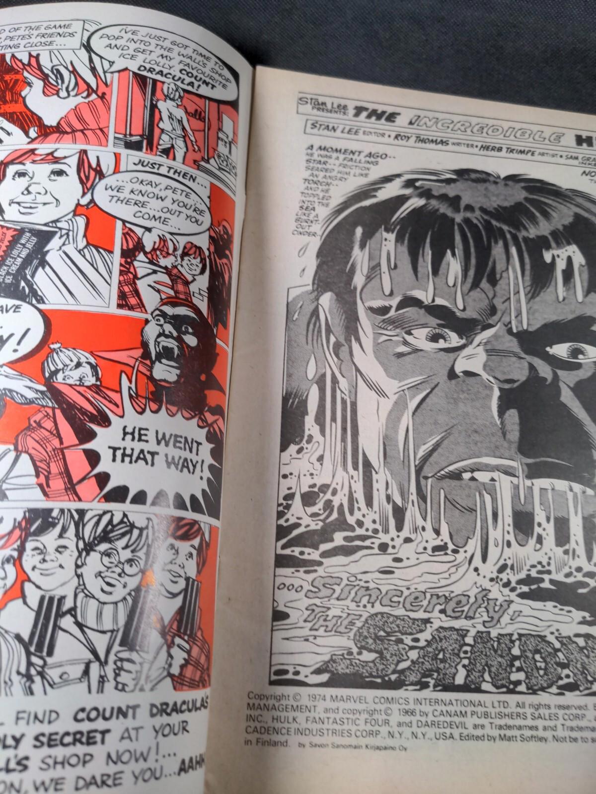 Mighty World of Marvel Issue No 105 October 1974 Marvel UK Vintage Comic - Retrorama UK