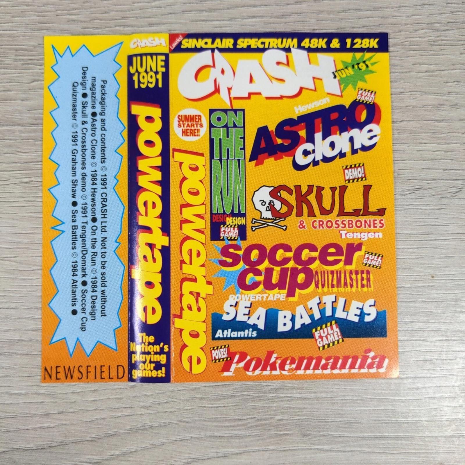 Crash Powertape June 1991 ZX Spectrum 48K 128K Game Cassette Tested & Working