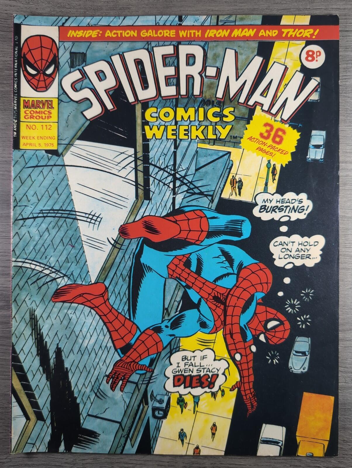 Spider-Man Comics Weekly No 112 Marvel Comics UK 5th April 1975 Vintage Comic