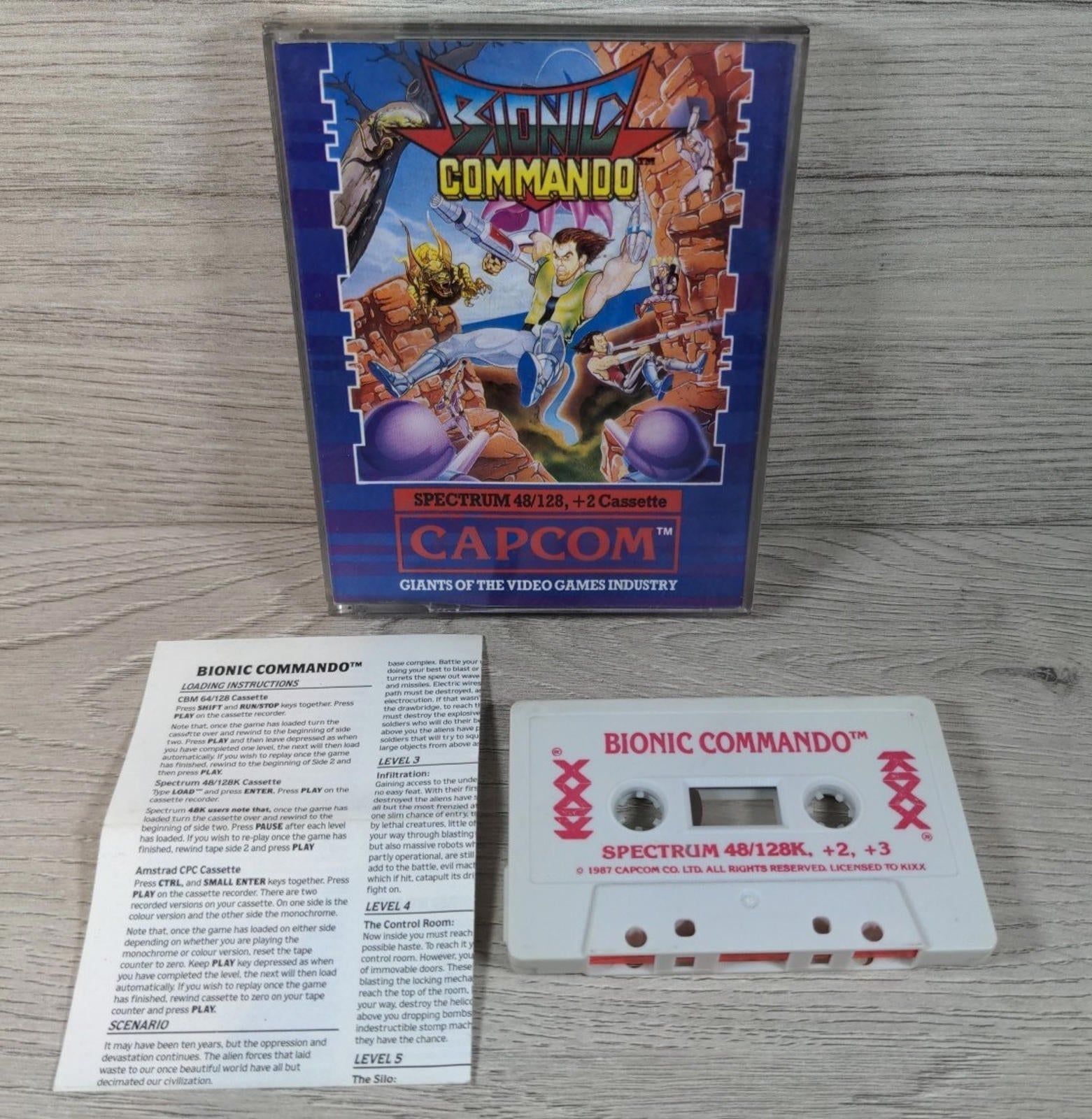 Bionic Commando ZX Spectrum 48/128K Game Casstette Capcom Tested & Working CIB