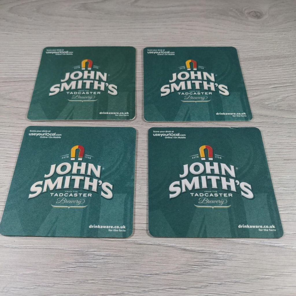 John Smiths 4 x Vintage Beer Mats Pub Bar Coaster  Breweriana - Retrorama UK