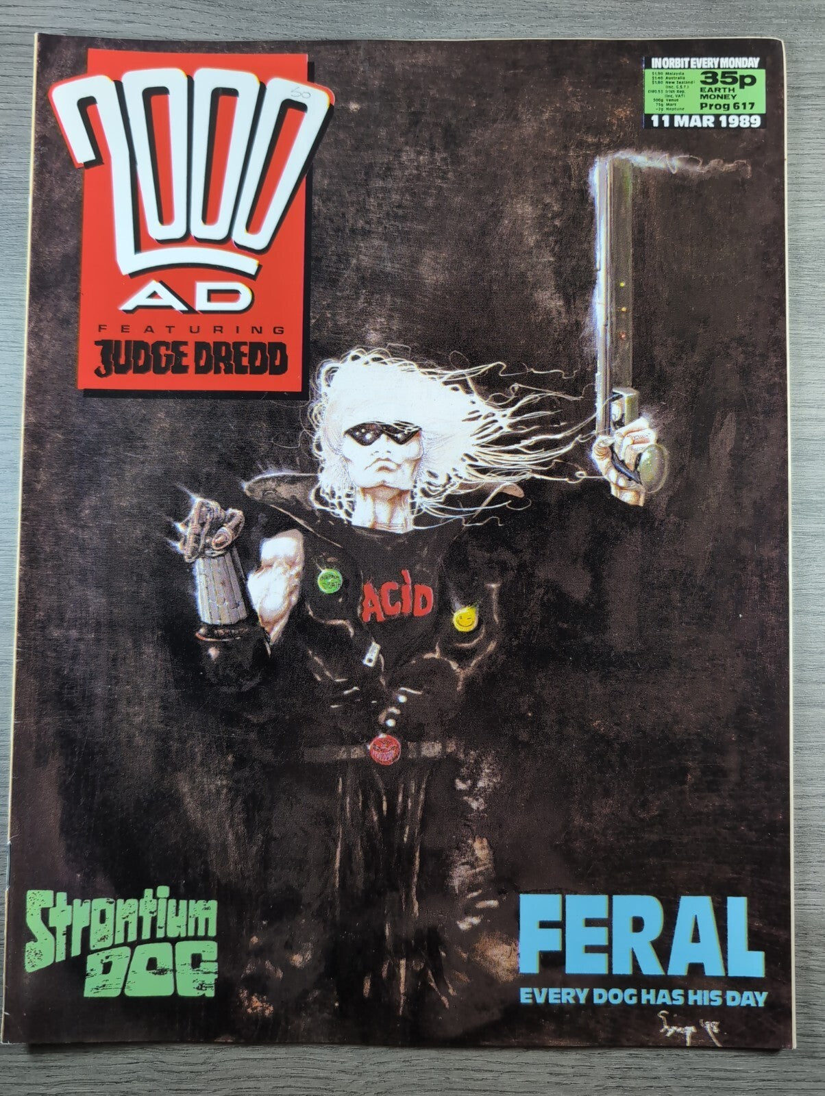 2000AD Prog 617 Featuring Judge Dread Comic 11th March 1989 Vintage Retro Comic