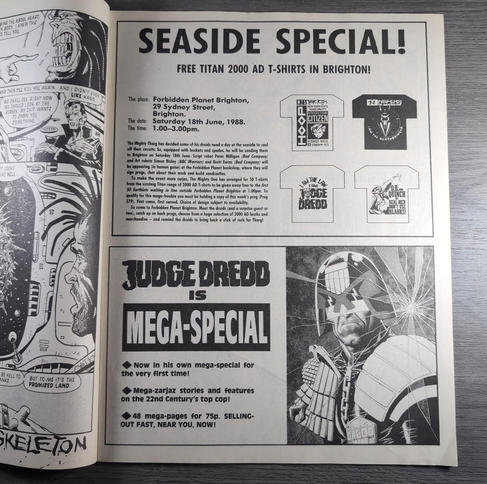 2000AD Prog 579 Featuring Judge Dredd 18th June 1988 Vintage Comic