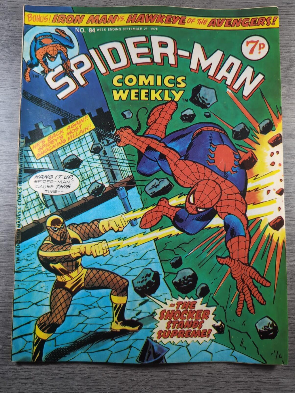 Spider-Man Comics Weekly No84 Marvel Comics UK 21st September 1974 Vintage Comic