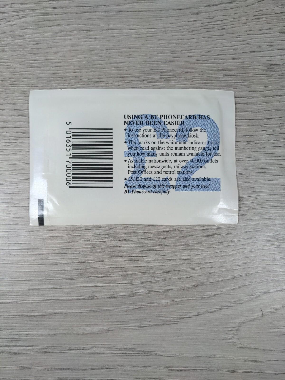 Phone Card England 1996 Gary Pallister £2 Vintage Phonecard Unused & Sealed