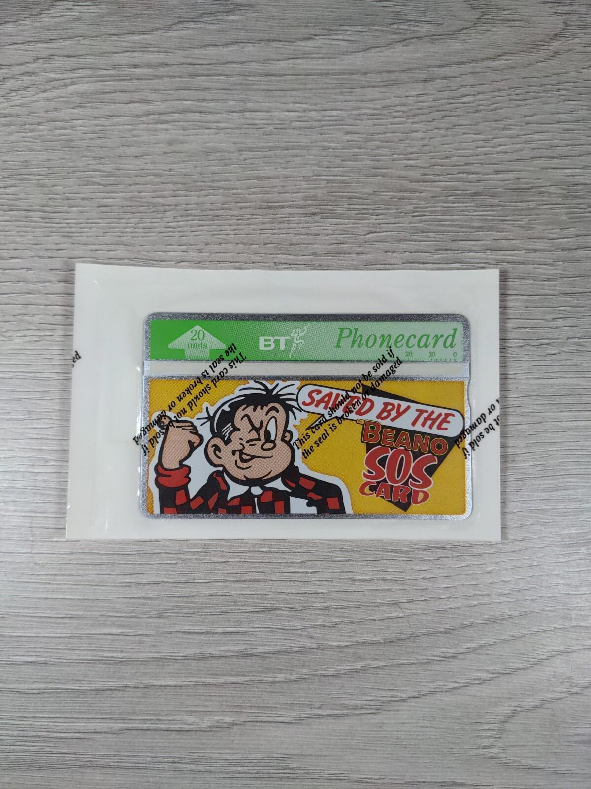 BT Phone Card Saved By The Beano SOS Card £2 Vintage Phonecard - Retrorama UK