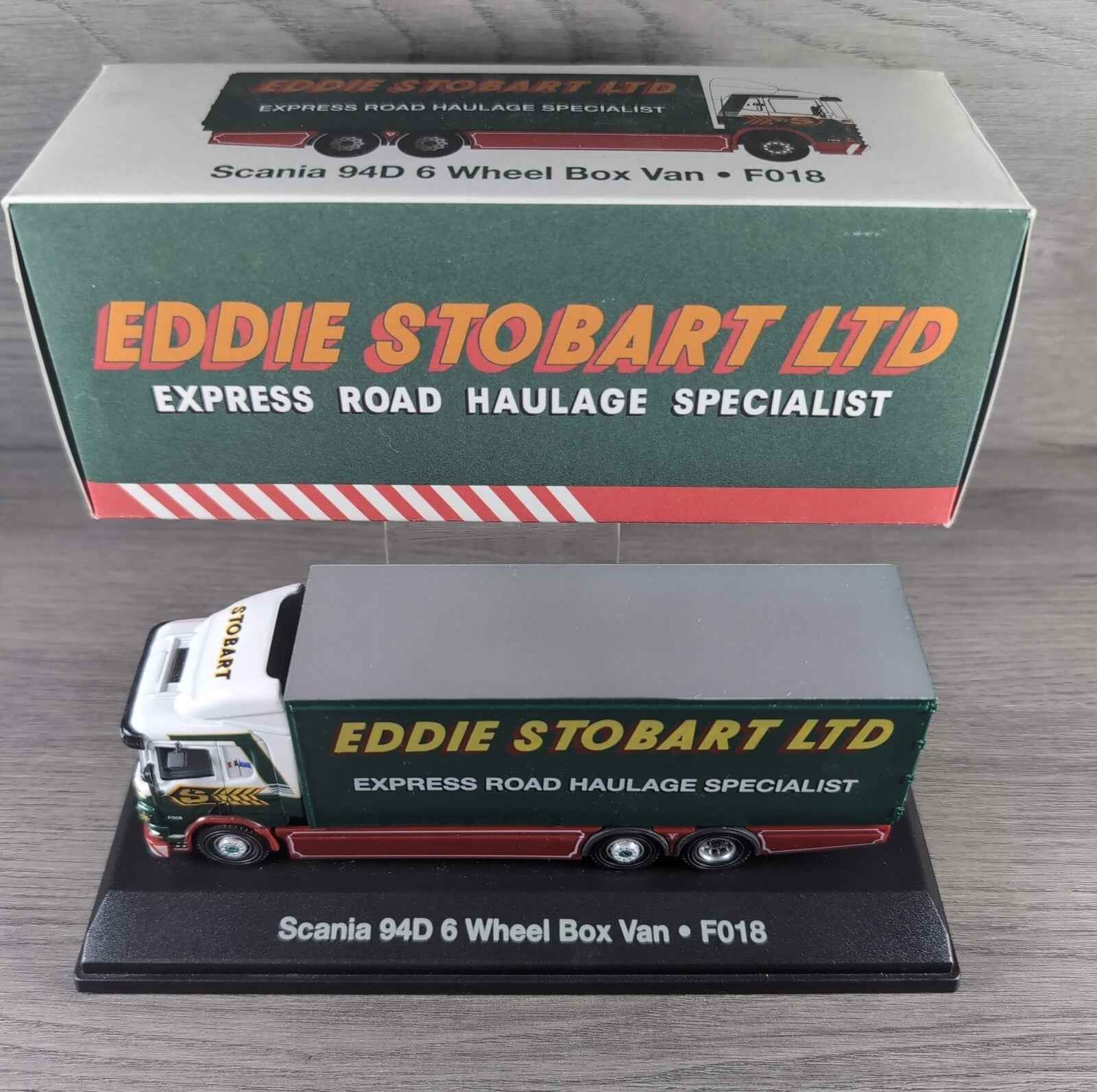 Atlas Editions Eddie Stobart Scania 94D 6 Wheel Box Van F018 Die-Cast 1:76 Scale
