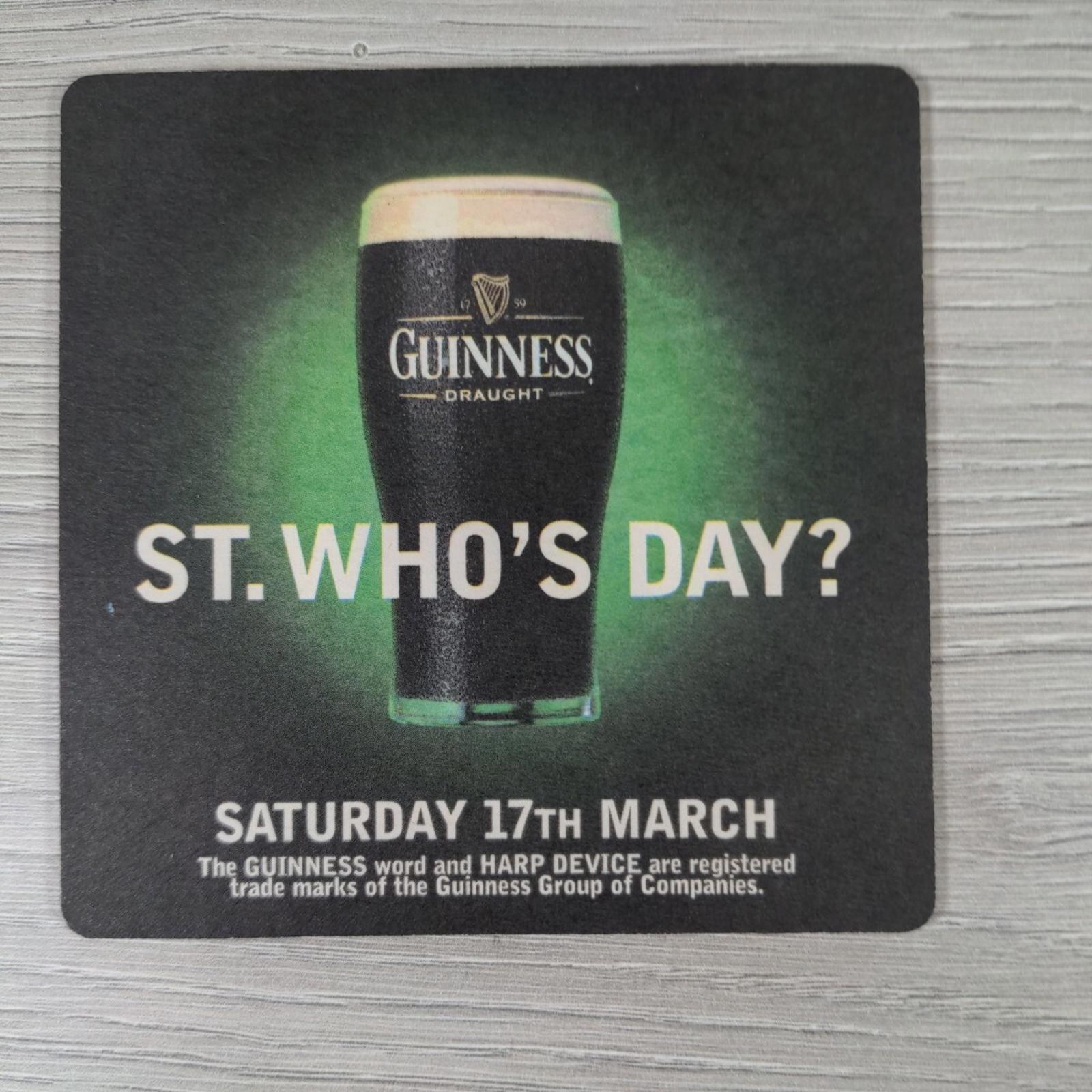 Guinness 4 x Vintage Beer Mats Pub Bar Coaster Breweriana