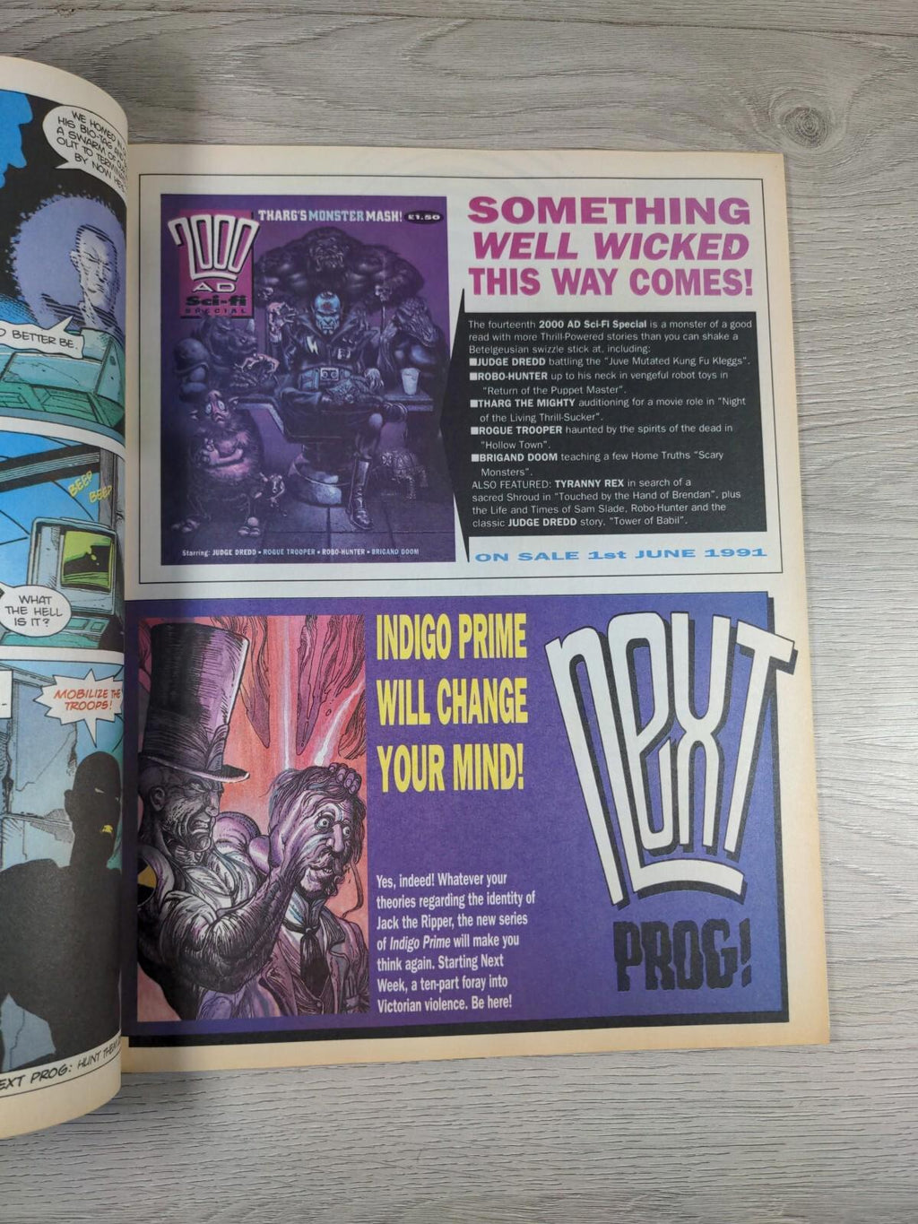 2000AD Featuring Judge Dredd Prog 734 June 1991 Vintage Comic