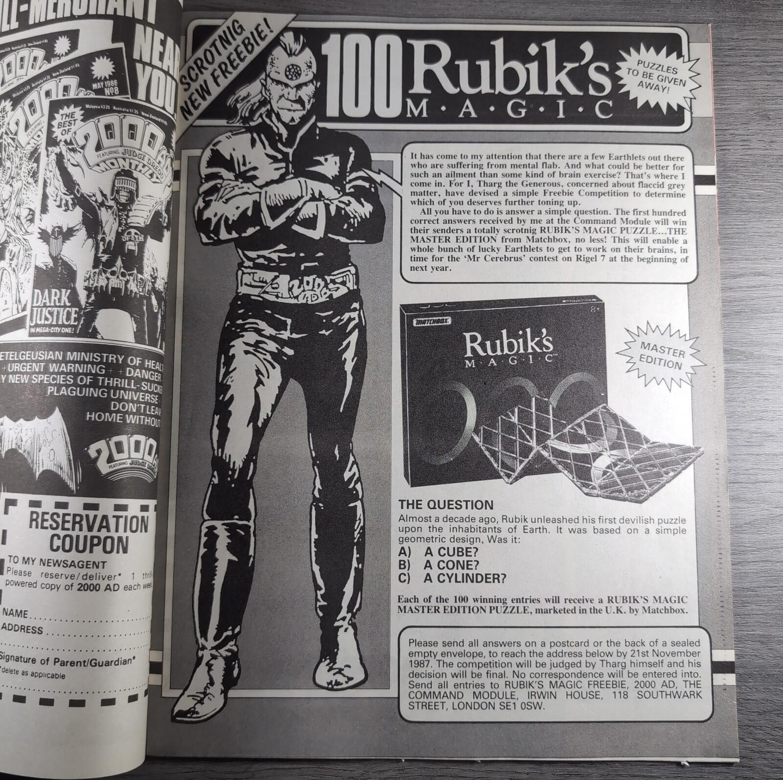 2000AD Prog 547 Featuring Judge Dredd 7th November 1987 Vintage Comic