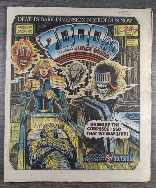 2000AD Prog 418 Featuring Judge Dread Comic 18th May 1985 Vintage Retro Comic