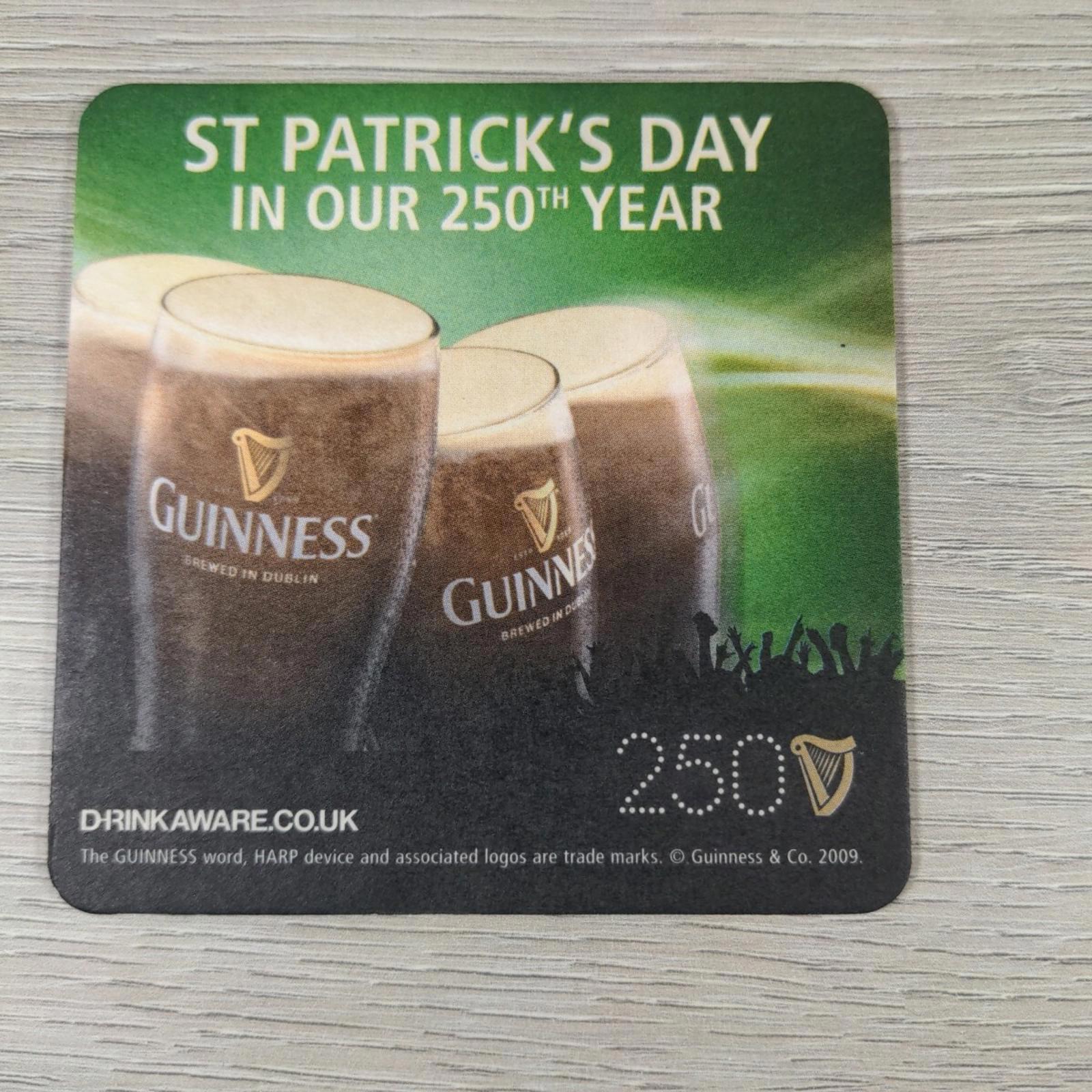 Guinness 4 x Vintage Beer Mats Pub Bar Coaster Breweriana