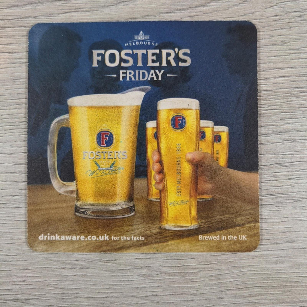 Fosters 3 x Beer Mats Pub Bar Coaster Breweriana - Retrorama UK