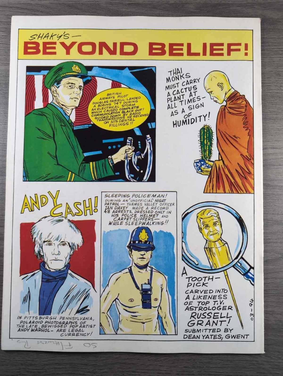 2000AD Prog 876 Featuring Judge Dredd Comic 9th Feb 1994 Vintage Retro Comic