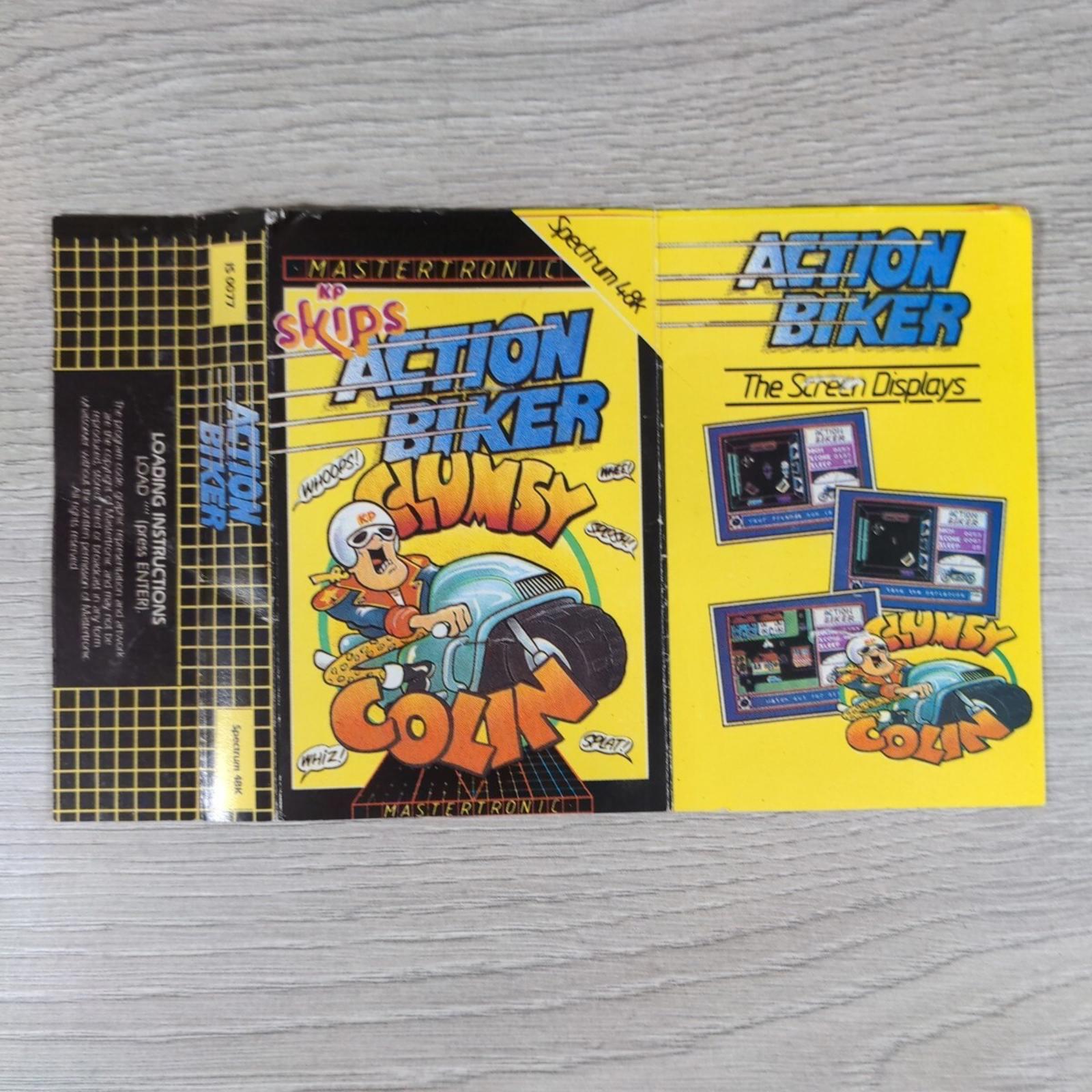 Action Biker Clumsy Colin ZX Spectrum 48K 128K Game Cassette Tested & Working